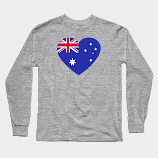 I Love Australia // Heart-Shaped Australian Flag Long Sleeve T-Shirt